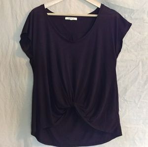 Anthropologie Pure+Good black knotted tee